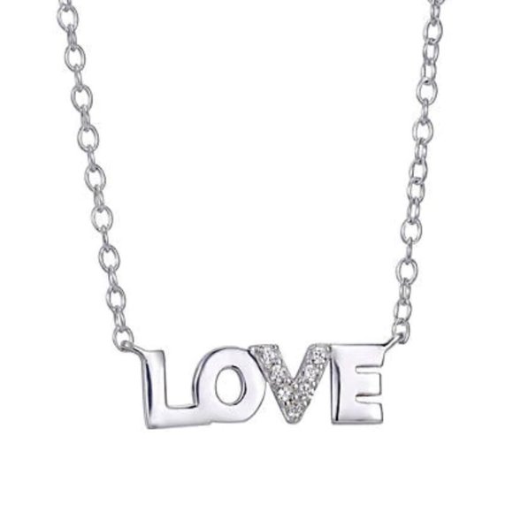 Jewelry - 🎉Sterling Silver "LOVE" Block Letter Necklace